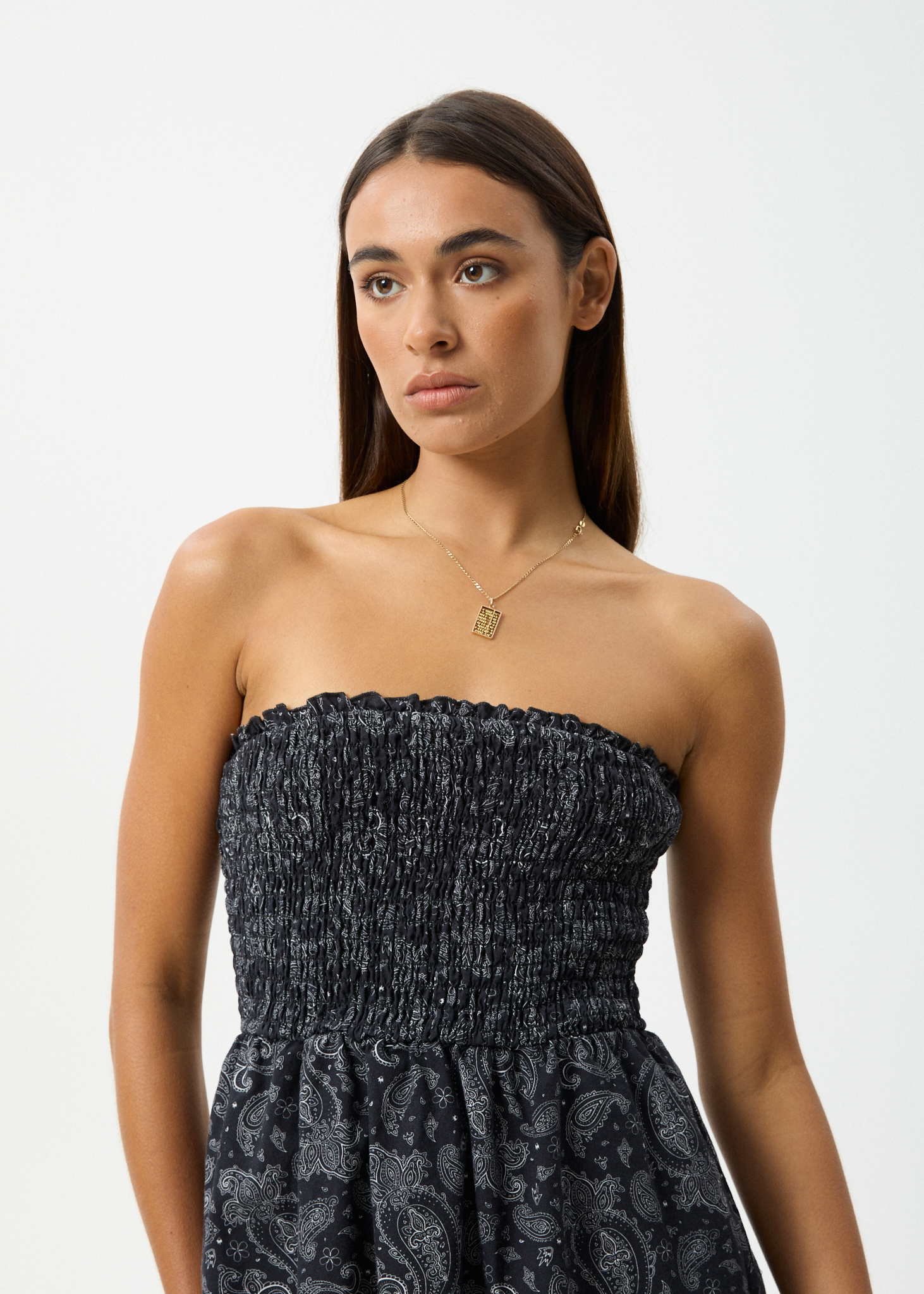 AFENDS Womens Paisley - Strapless Mini Dress - Black, S AFENDS Womens Paisley - Strapless Mini Dress - Black, S
