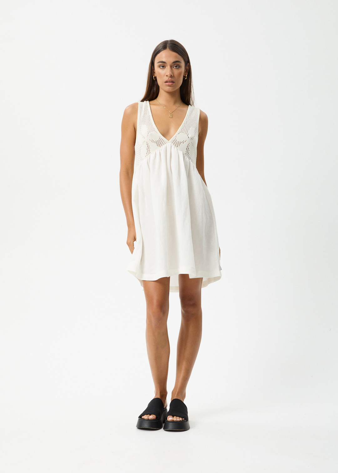 AFENDS Womens Dakota - Mini Dress - White 