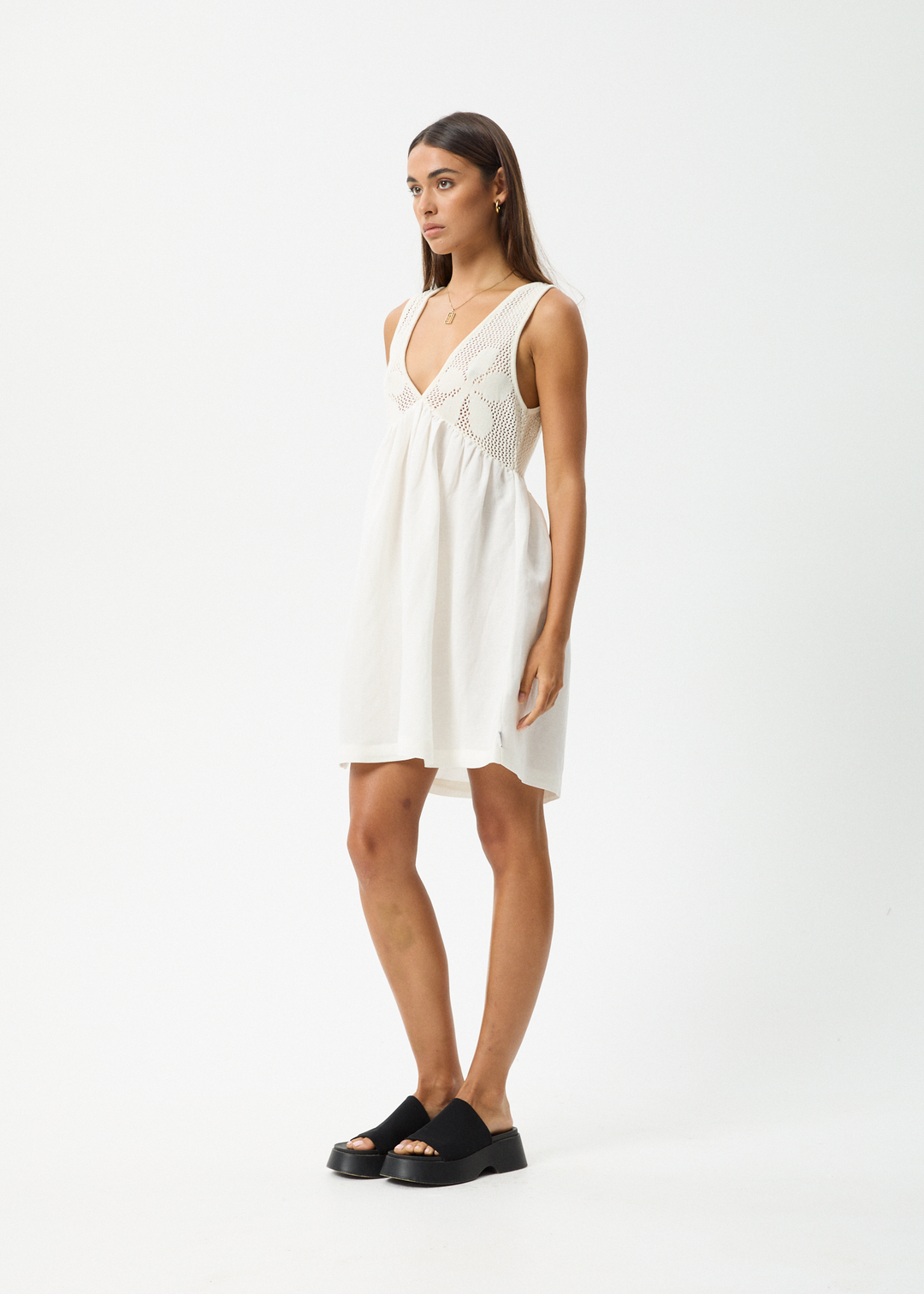 AFENDS Womens Dakota - Mini Dress - White 