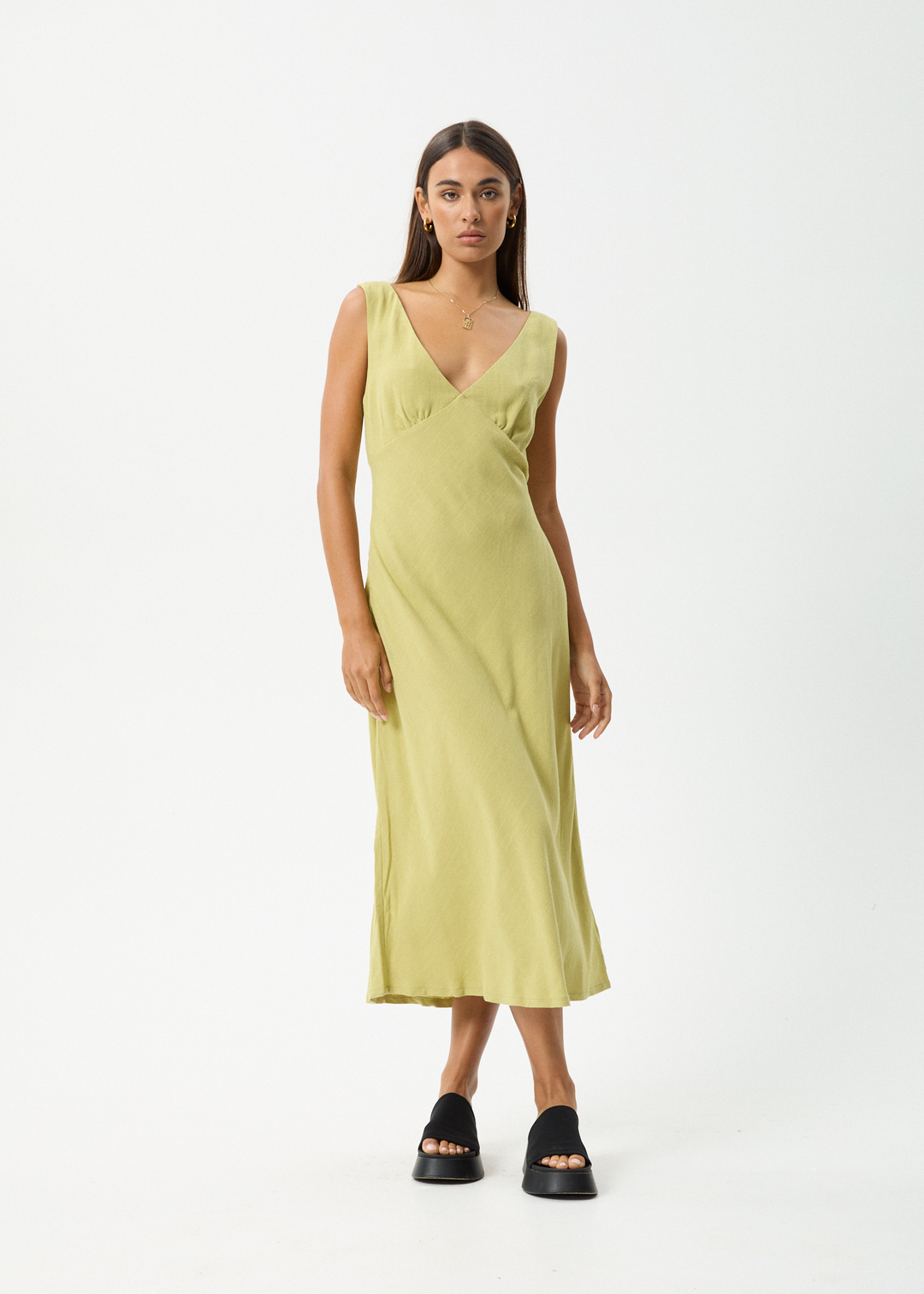 AFENDS Womens Amaya - Maxi Dress - Lemongrass 