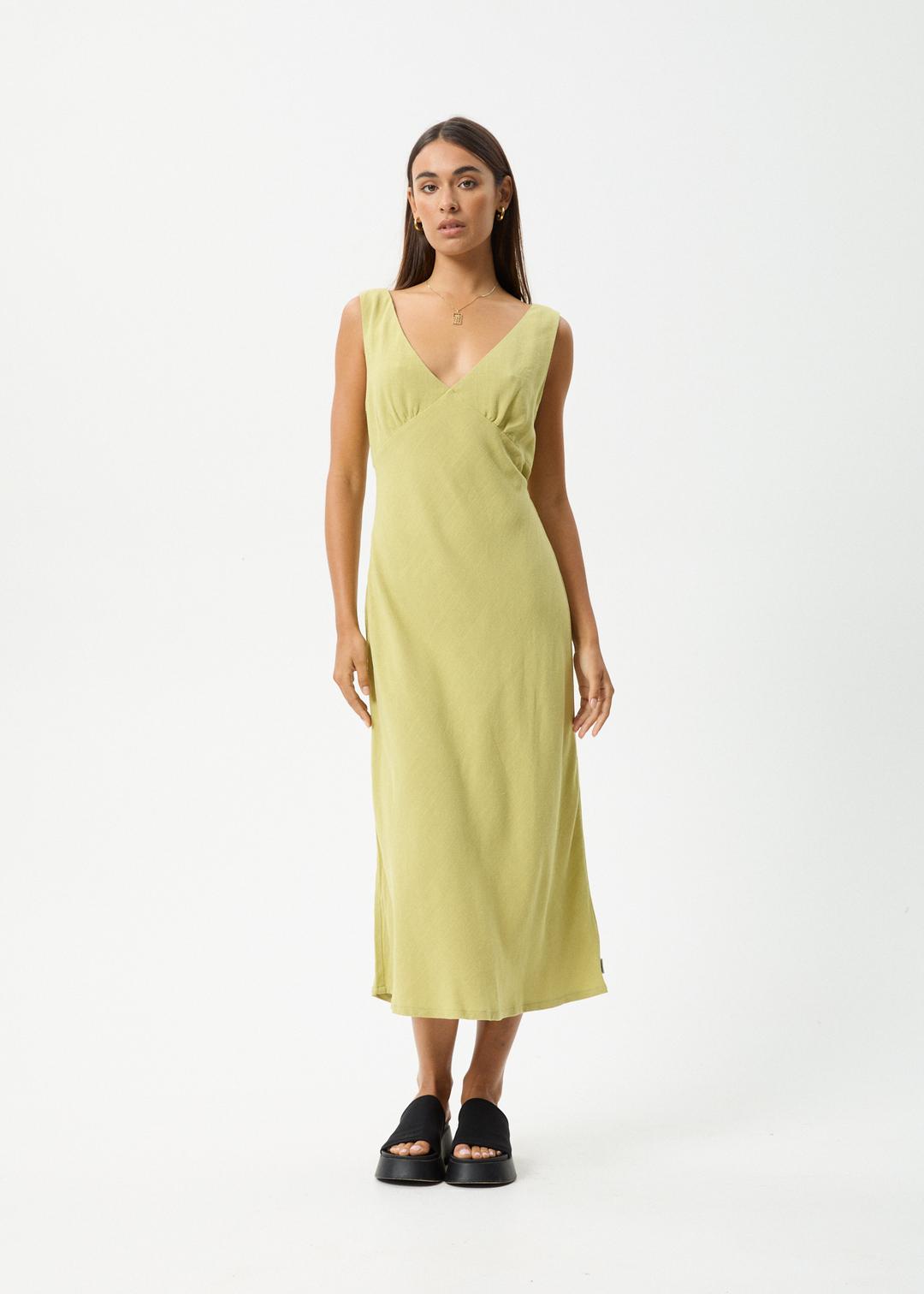 AFENDS Womens Amaya - Maxi Dress - Lemongrass 