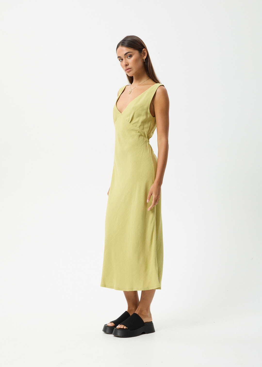 AFENDS Womens Amaya - Maxi Dress - Lemongrass 