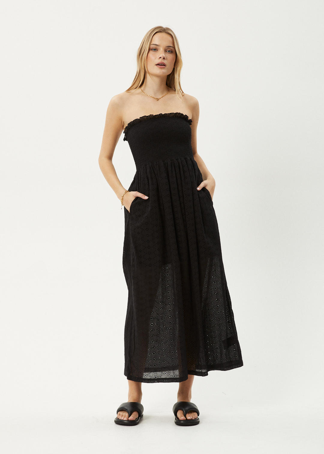 AFENDS Womens Marlow - Strapless Maxi Dress - Black 