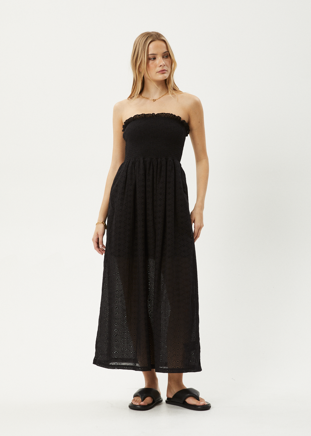 Vuse Go Button On Bottom AFENDS Womens Marlow - Strapless Maxi Dress Vuse Go Button On Bottom AFENDS Womens Marlow - Strapless Maxi Dress
