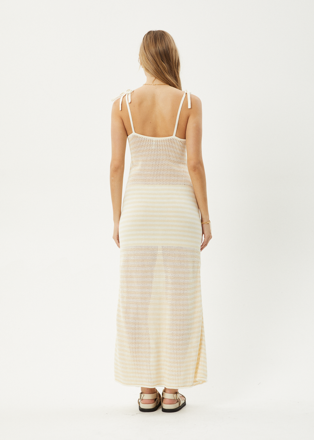 AFENDS Womens Claudia - Knit Maxi Dress - White / Sand 