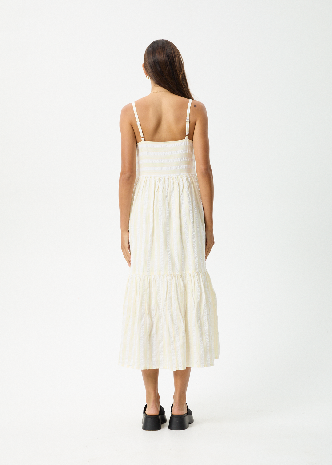 AFENDS Womens Splice - Maxi Dress - White / Lemongrass 