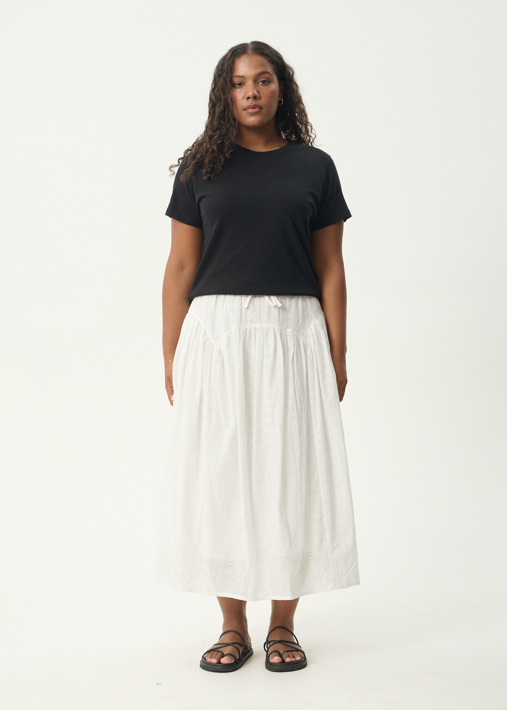 AFENDS Womens Marlow - Midi Skirt - White