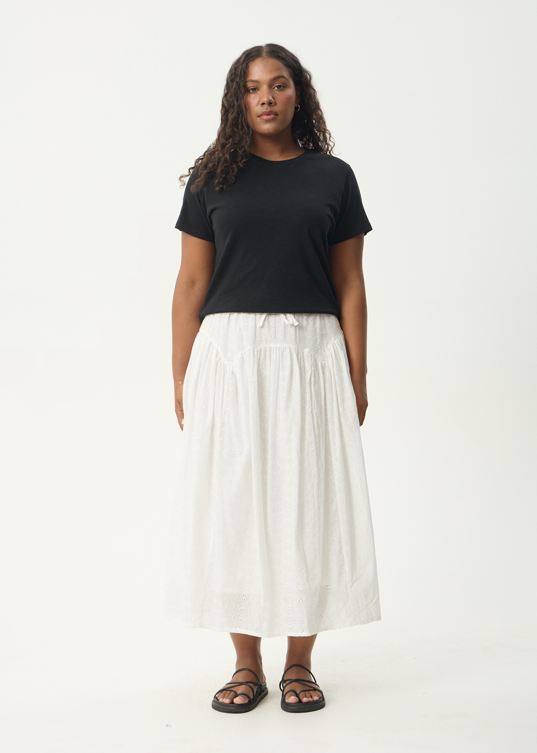 AFENDS Womens Marlow - Midi Skirt - White