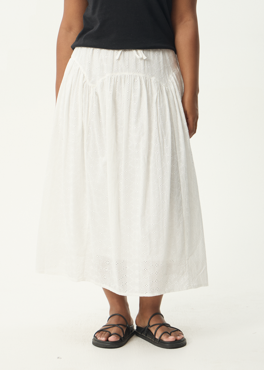 AFENDS Womens Marlow - Midi Skirt - White