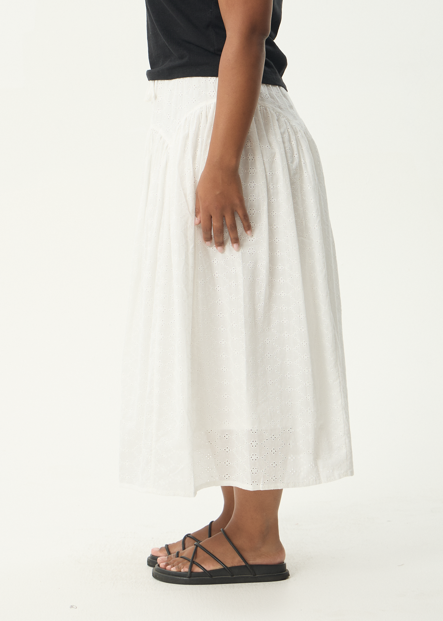 AFENDS Womens Marlow - Midi Skirt - White