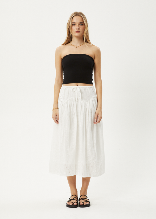 AFENDS Womens Marlow - Midi Skirt - White