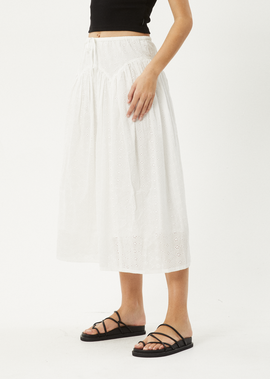 AFENDS Womens Marlow - Midi Skirt - White 