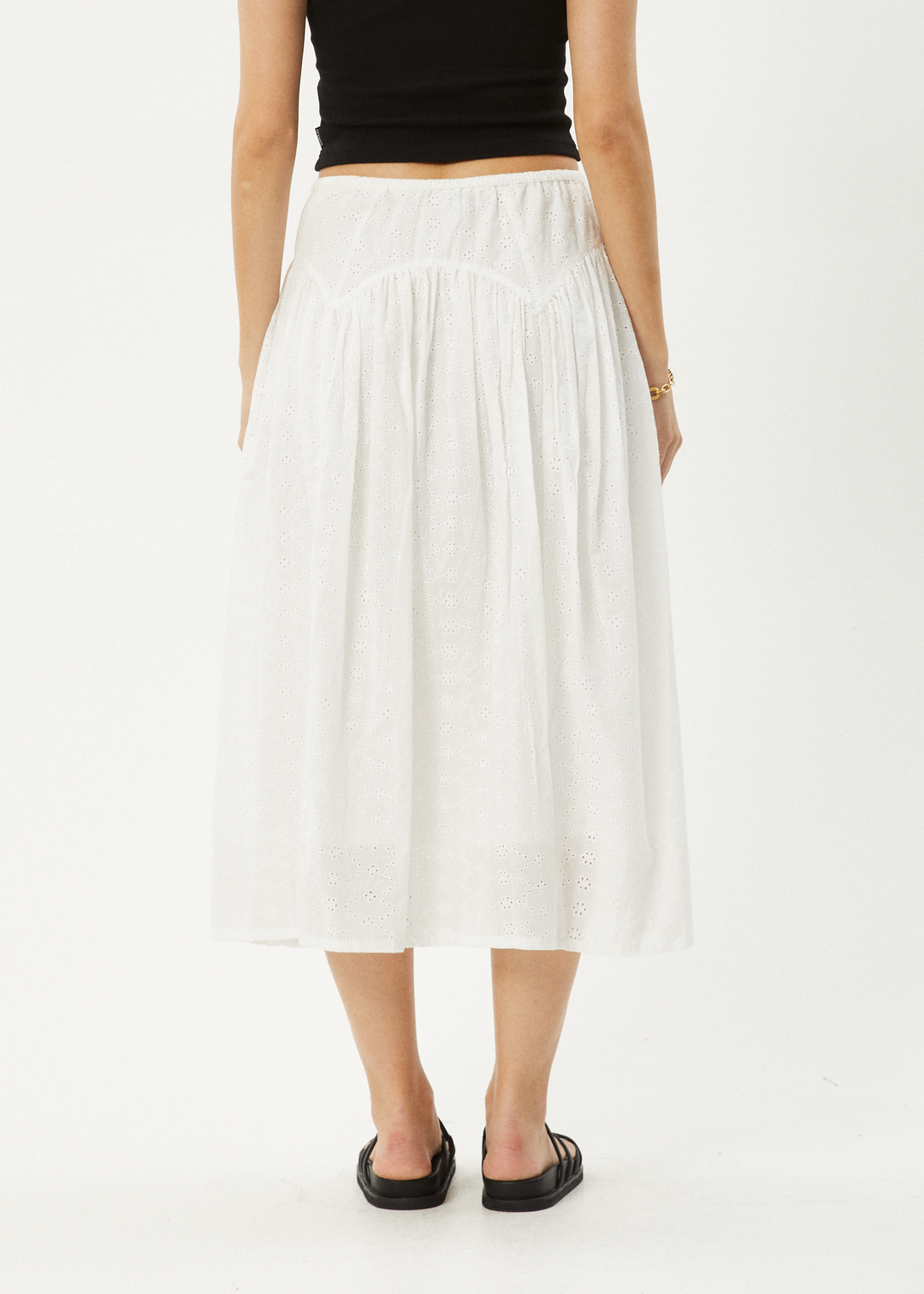 AFENDS Womens Marlow Midi Skirt White