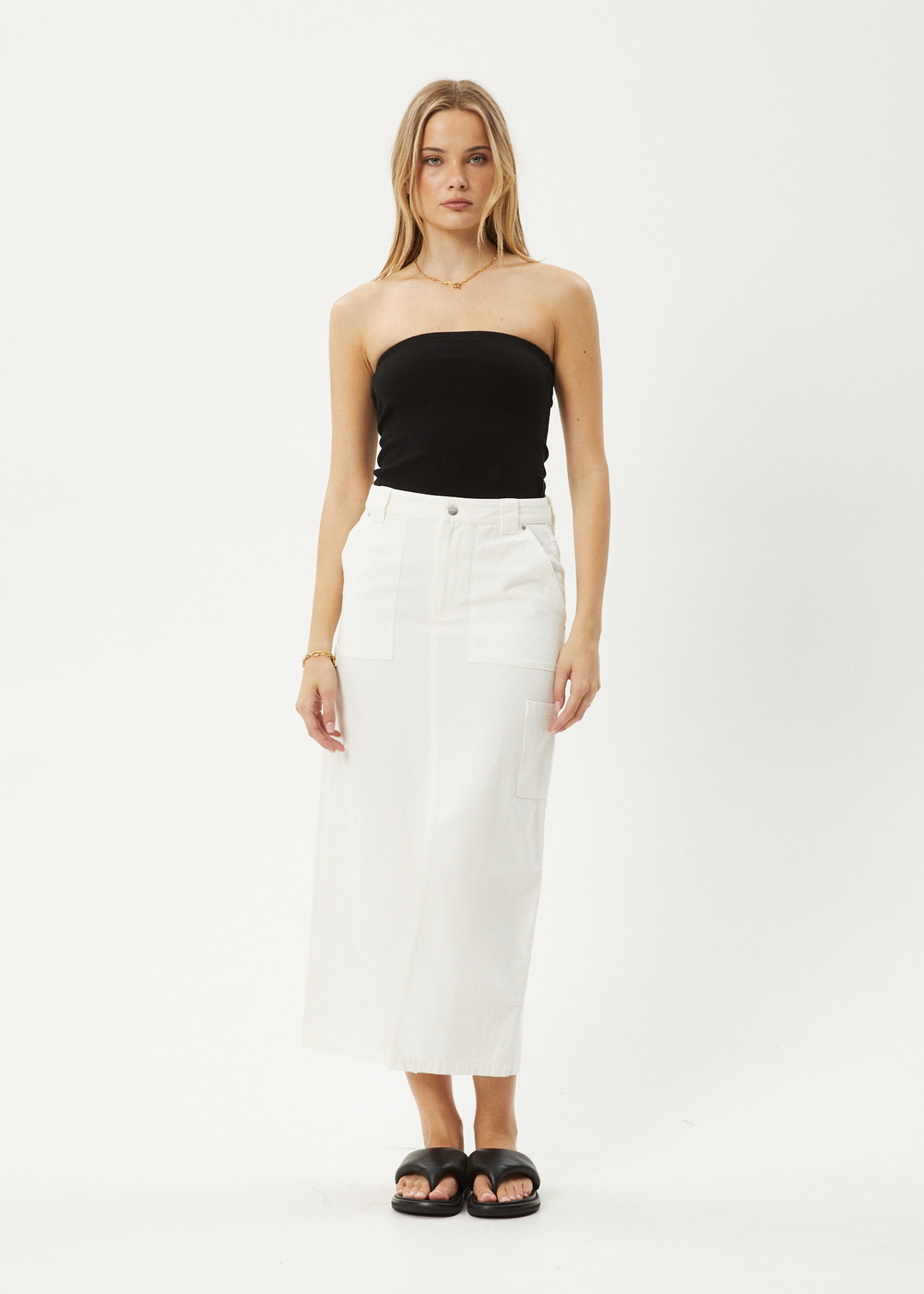 AFENDS Womens Lexi - Maxi Skirt - Off White 