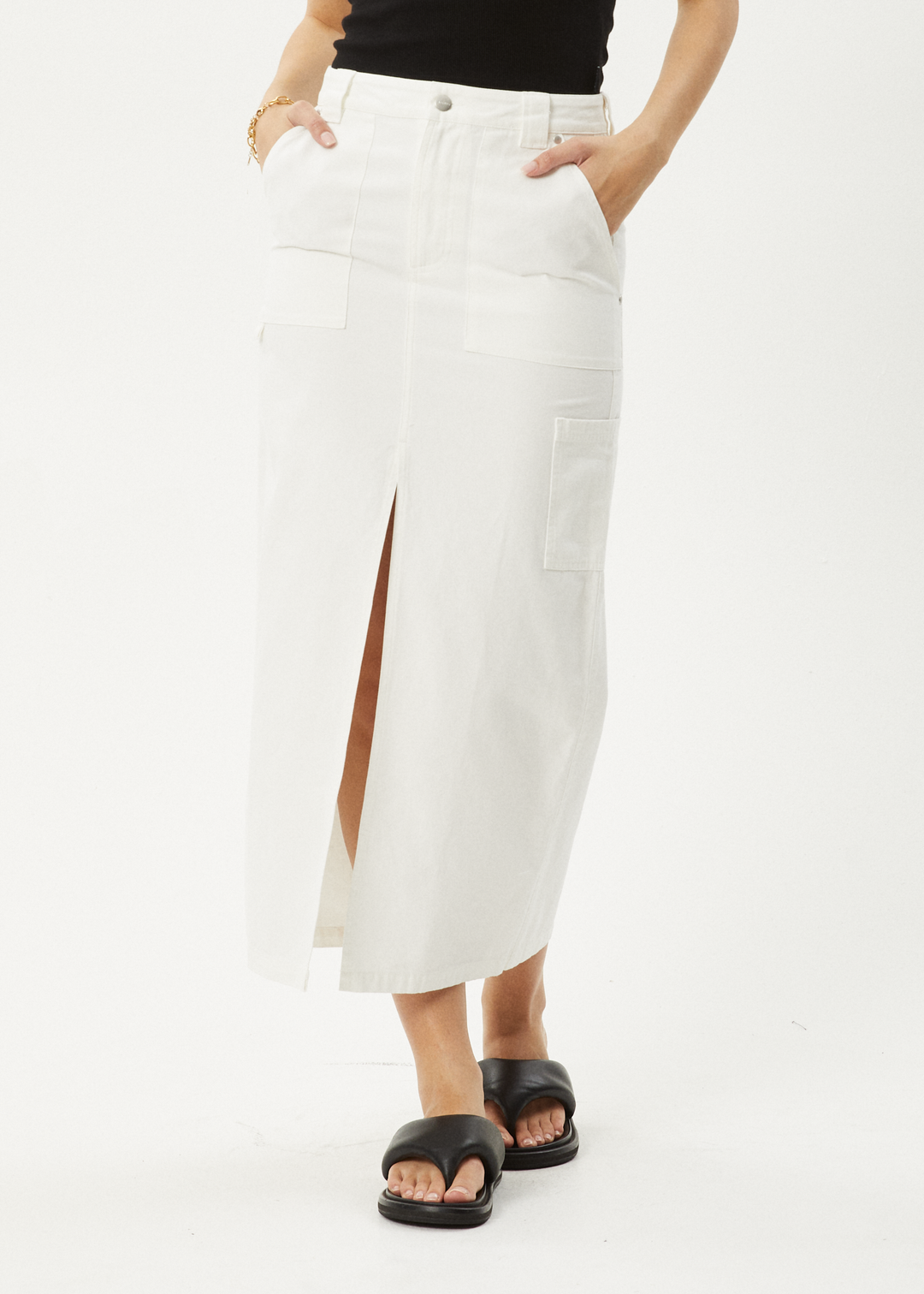 AFENDS Womens Lexi - Maxi Skirt - Off White 