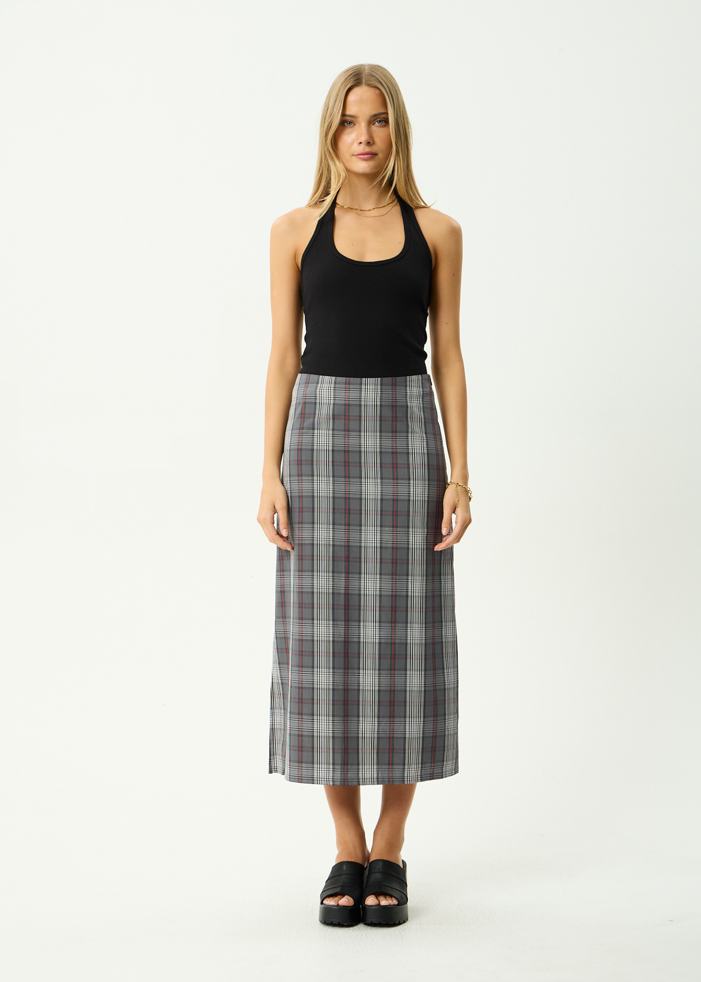 AFENDS Womens Eboni - Midi Skirt - Gunmetal