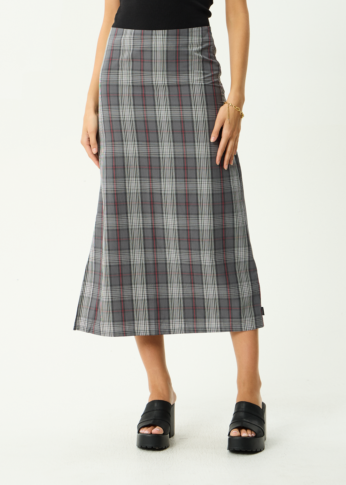 AFENDS Womens Eboni - Midi Skirt - Gunmetal