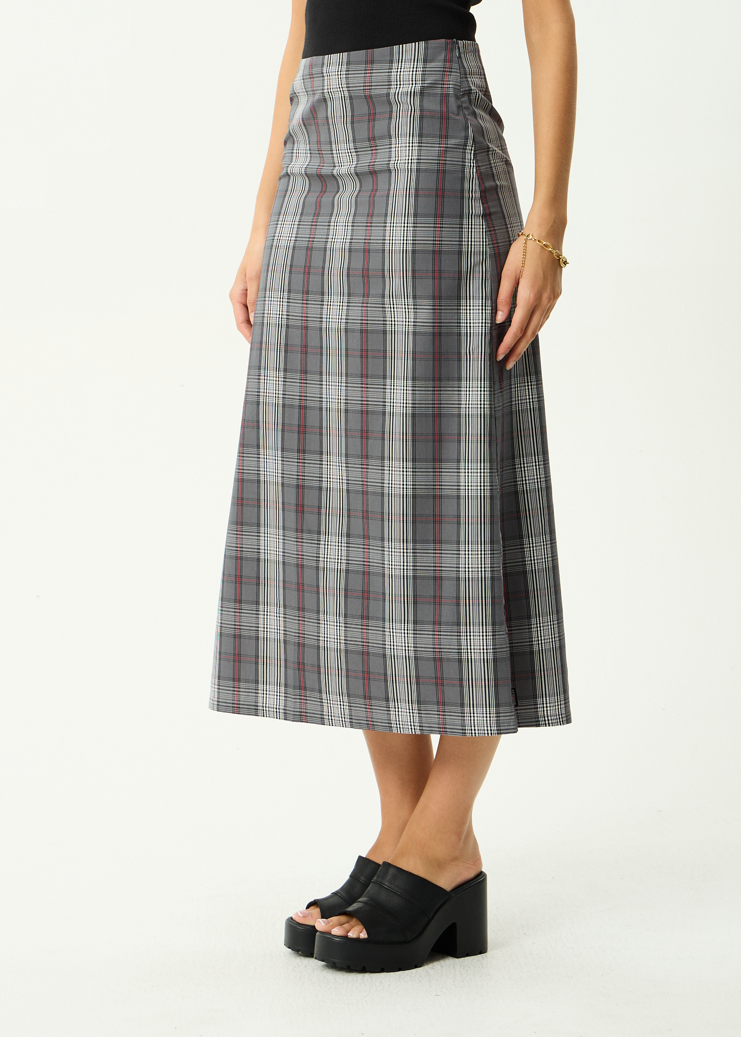 AFENDS Womens Eboni - Midi Skirt - Gunmetal