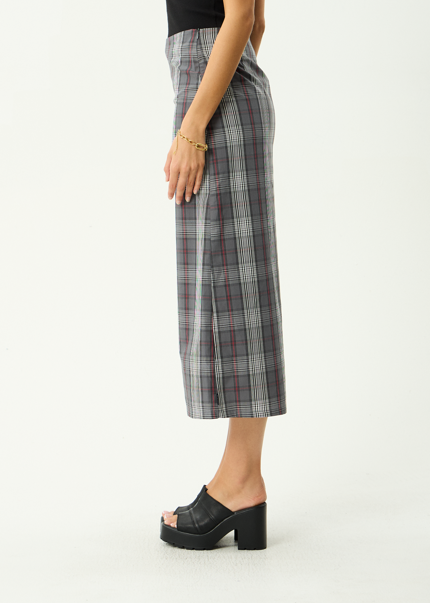 AFENDS Womens Eboni - Midi Skirt - Gunmetal