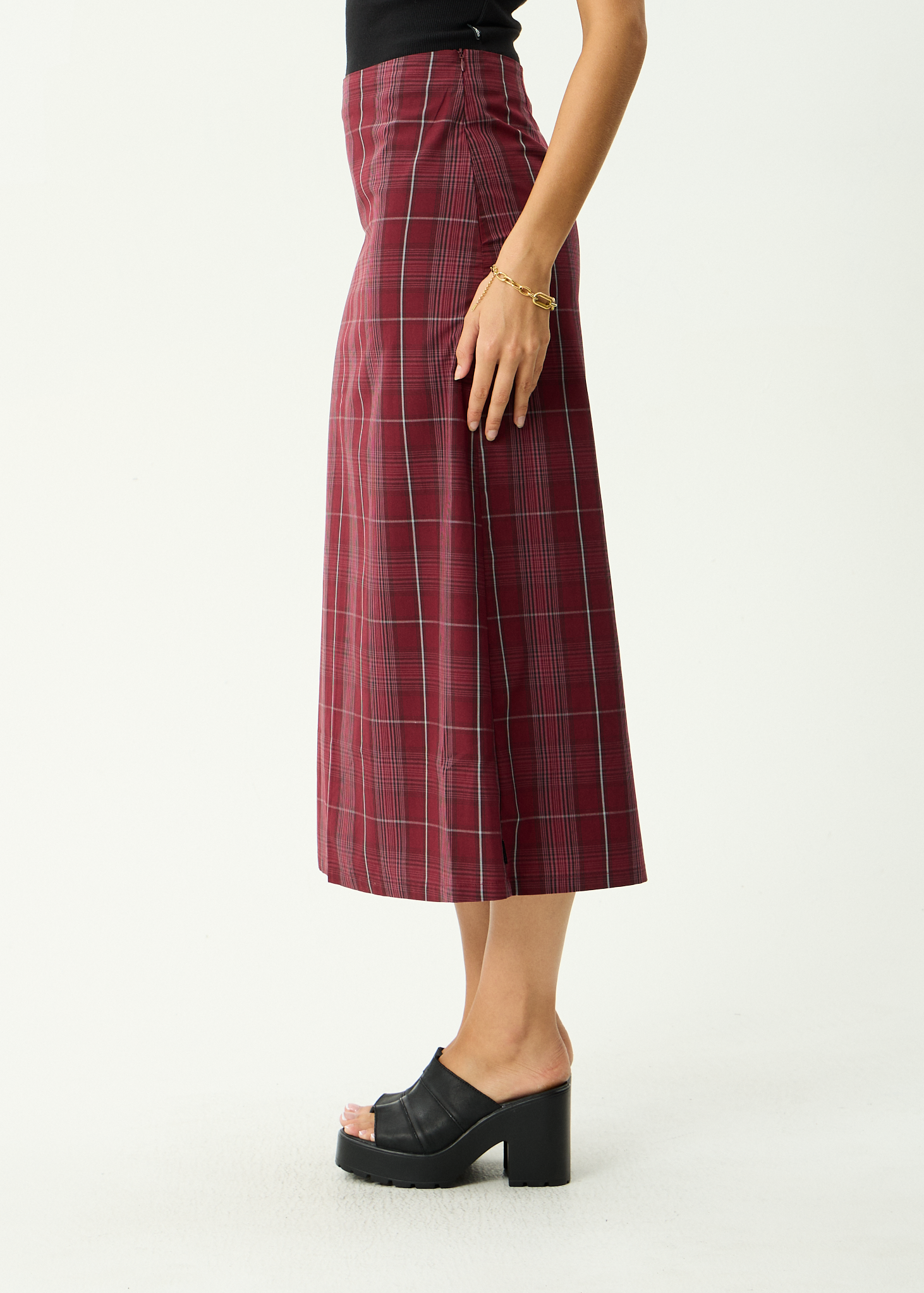AFENDS Womens Eboni - Midi Skirt - Port