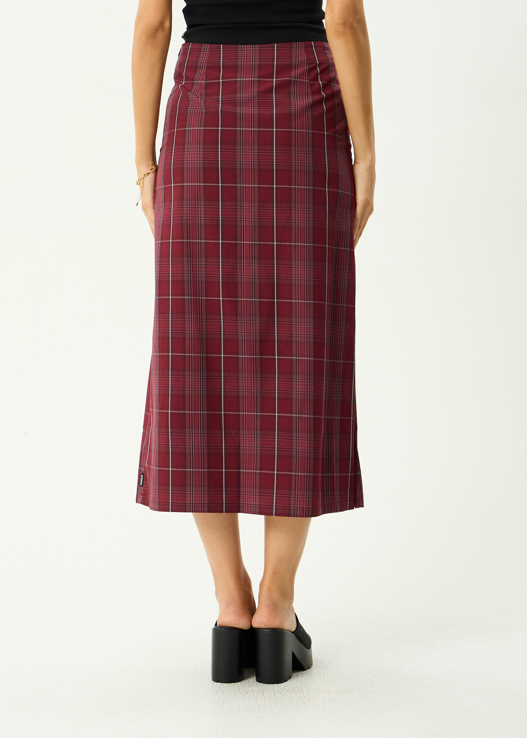 AFENDS Womens Eboni - Midi Skirt - Port
