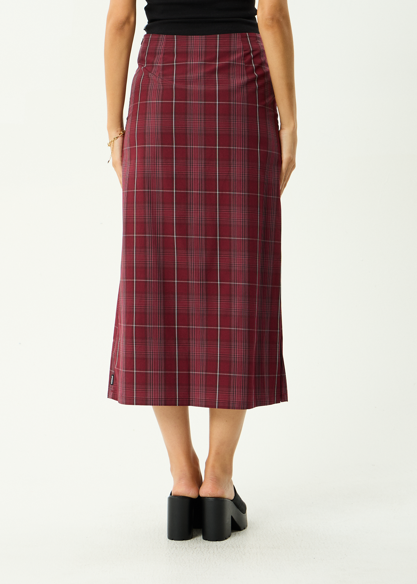 AFENDS Womens Eboni - Midi Skirt - Port