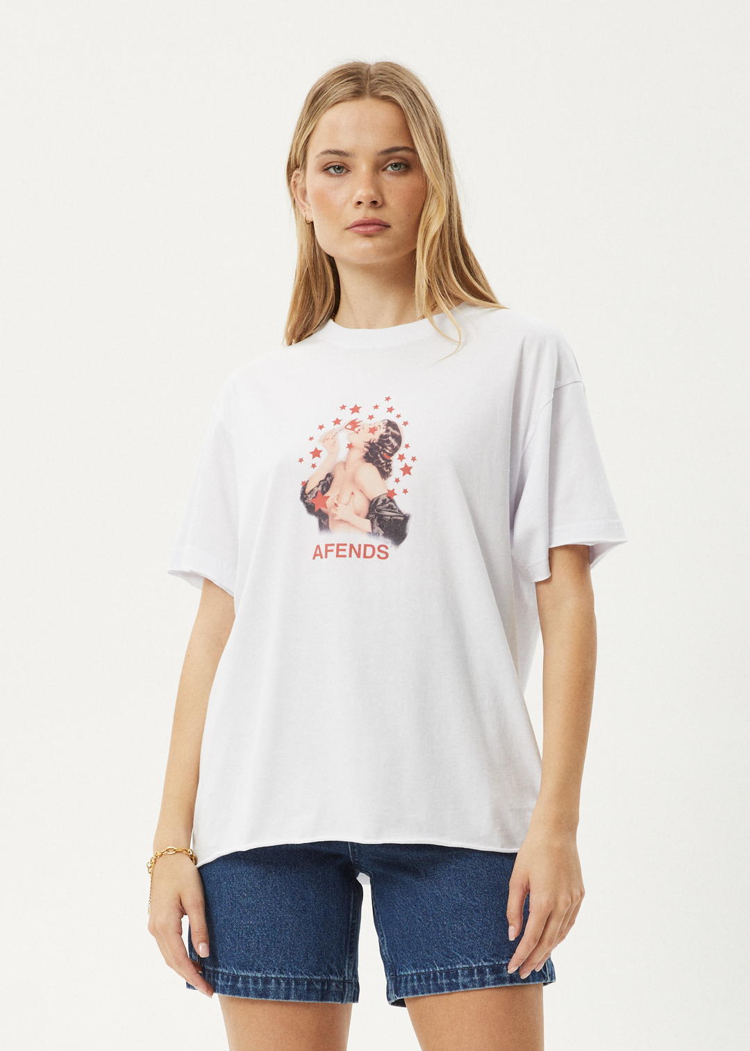 AFENDS Womens Dixie - Oversized Tee - White 