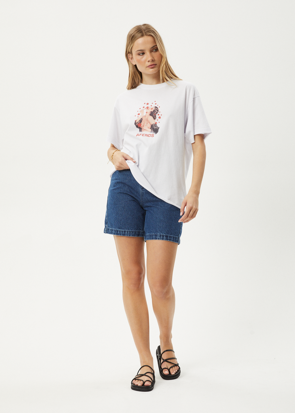 AFENDS Womens Dixie - Oversized Tee - White