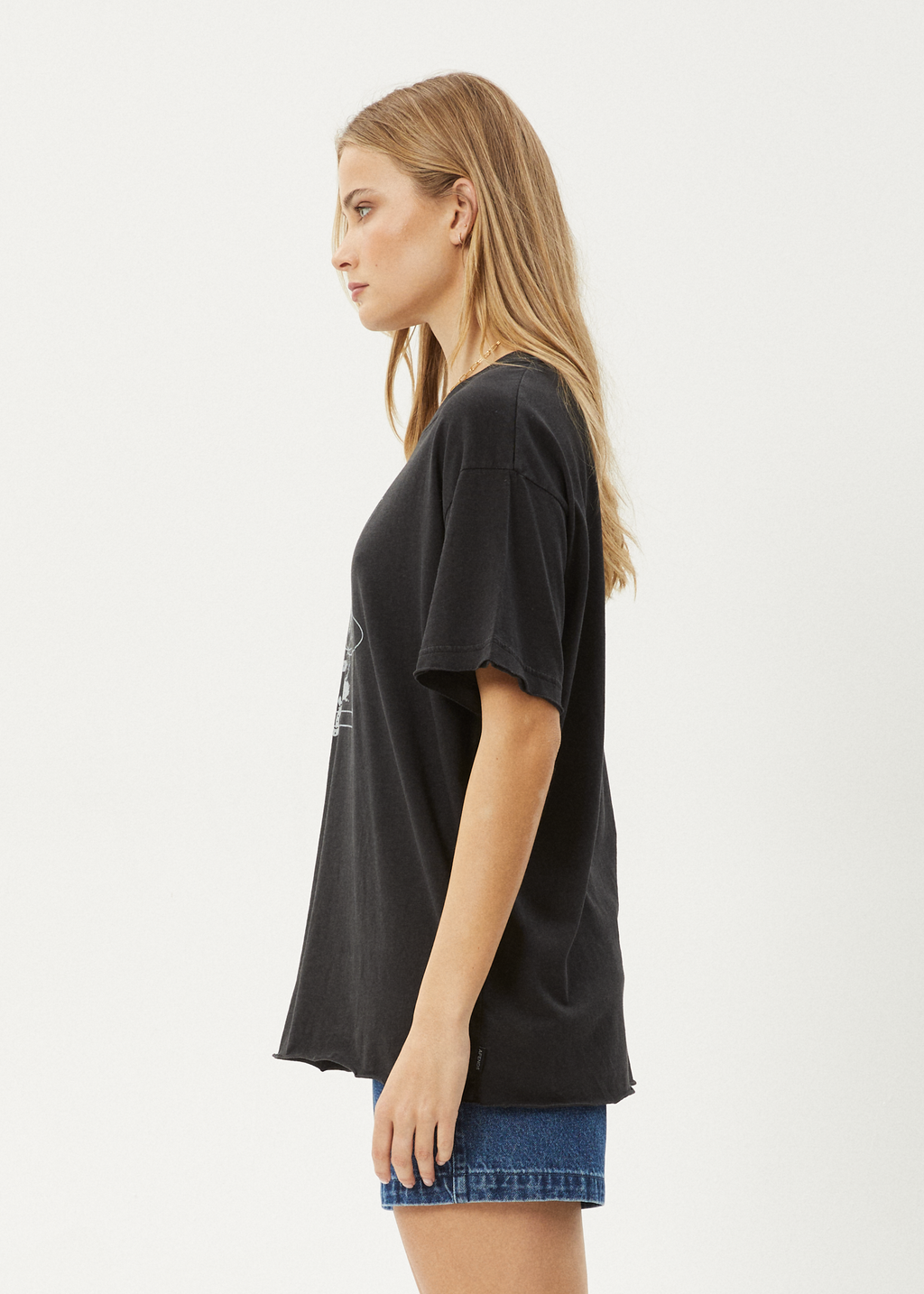 AFENDS Womens Rodeo - Oversized Tee - Stone Black