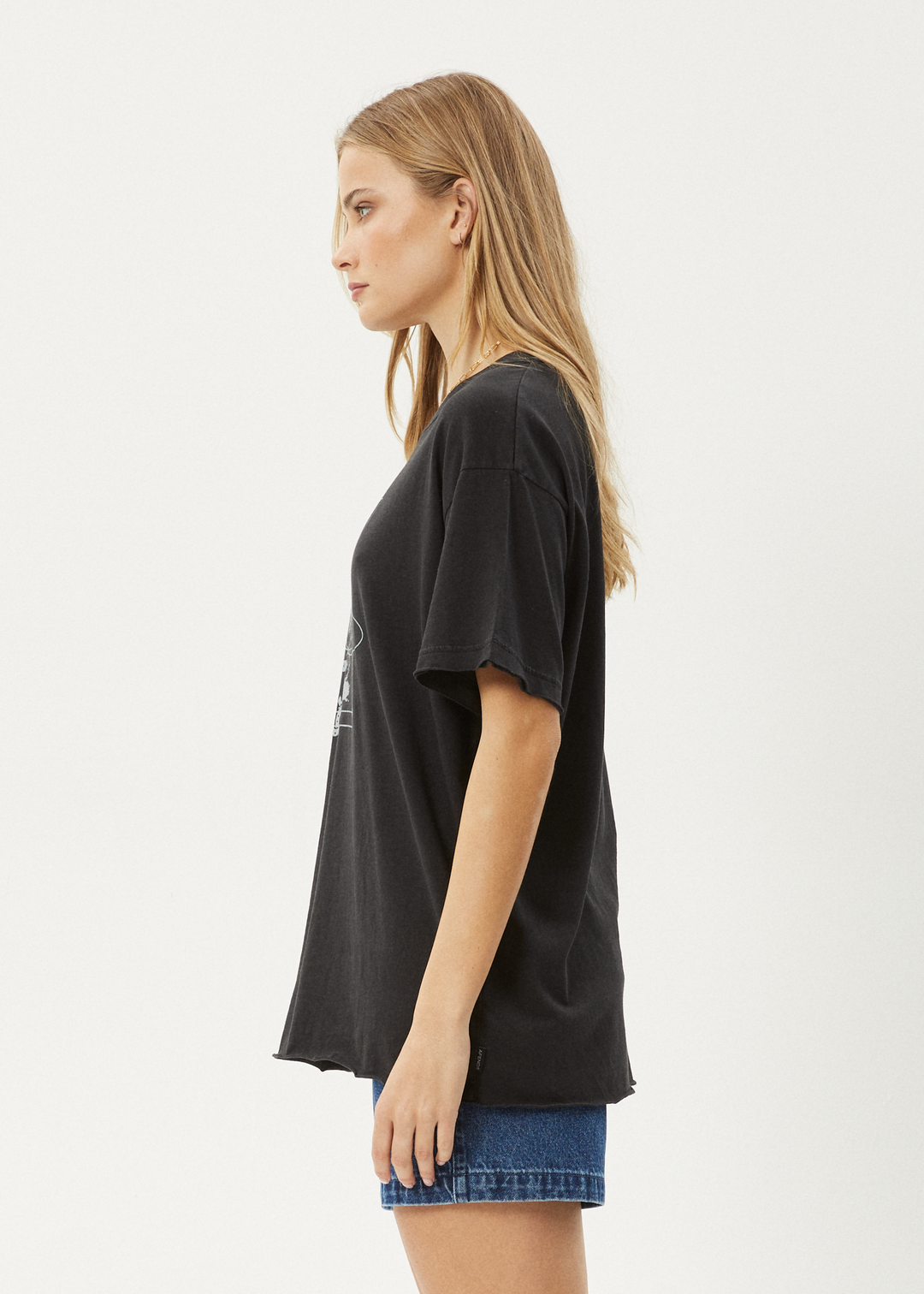 AFENDS Womens Rodeo - Oversized Tee - Stone Black 