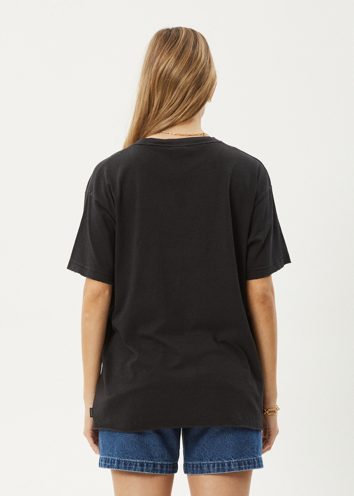 AFENDS Womens Rodeo - Oversized Tee - Stone Black