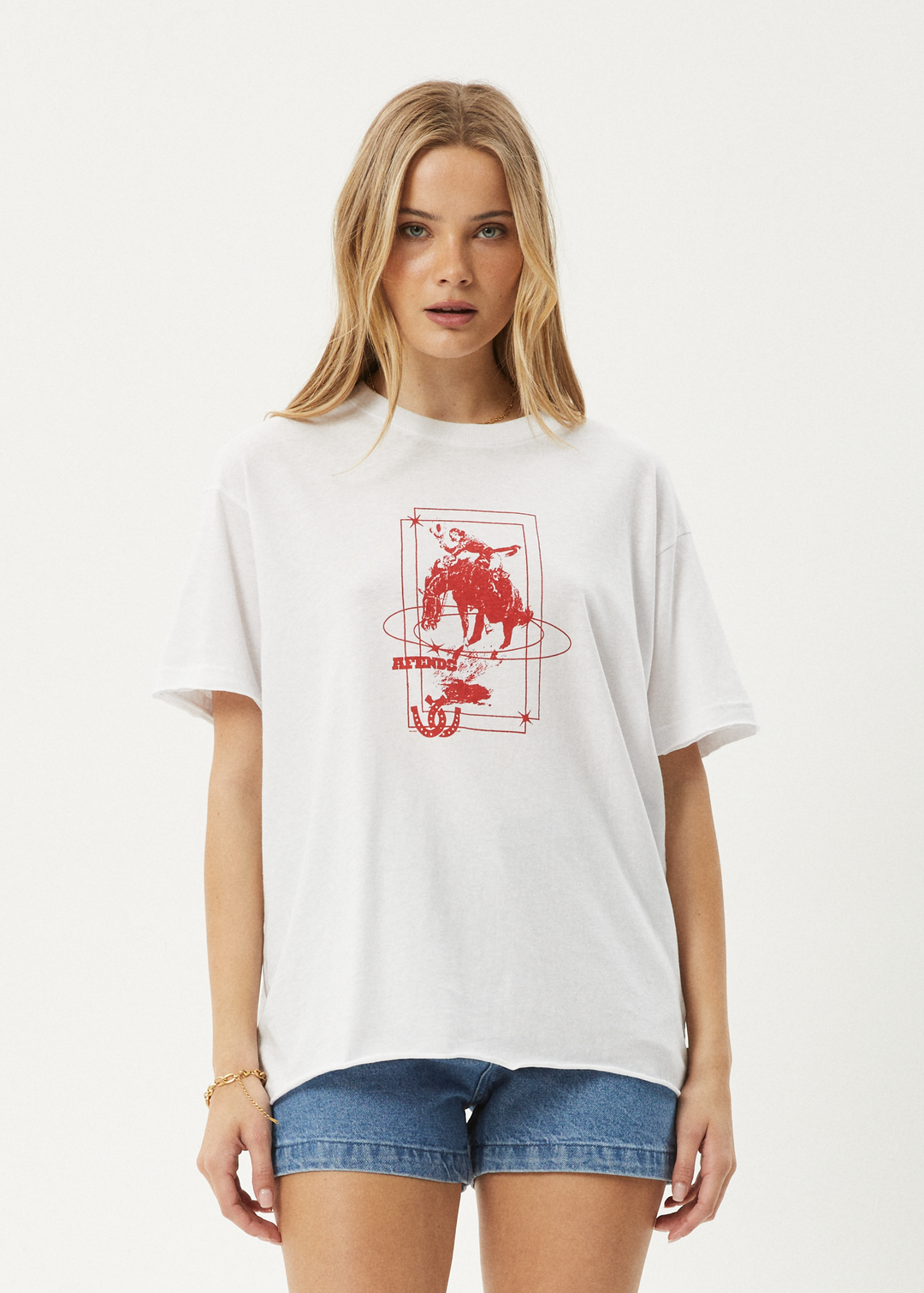 AFENDS Womens Rodeo - Oversized Tee - White 