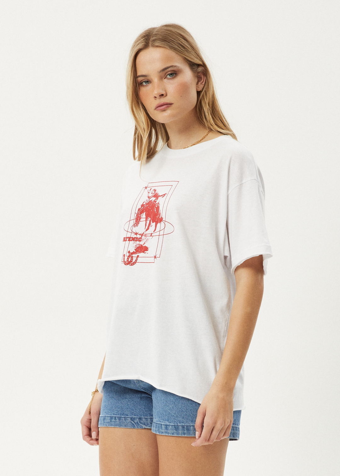 AFENDS Womens Rodeo - Oversized Tee - White 