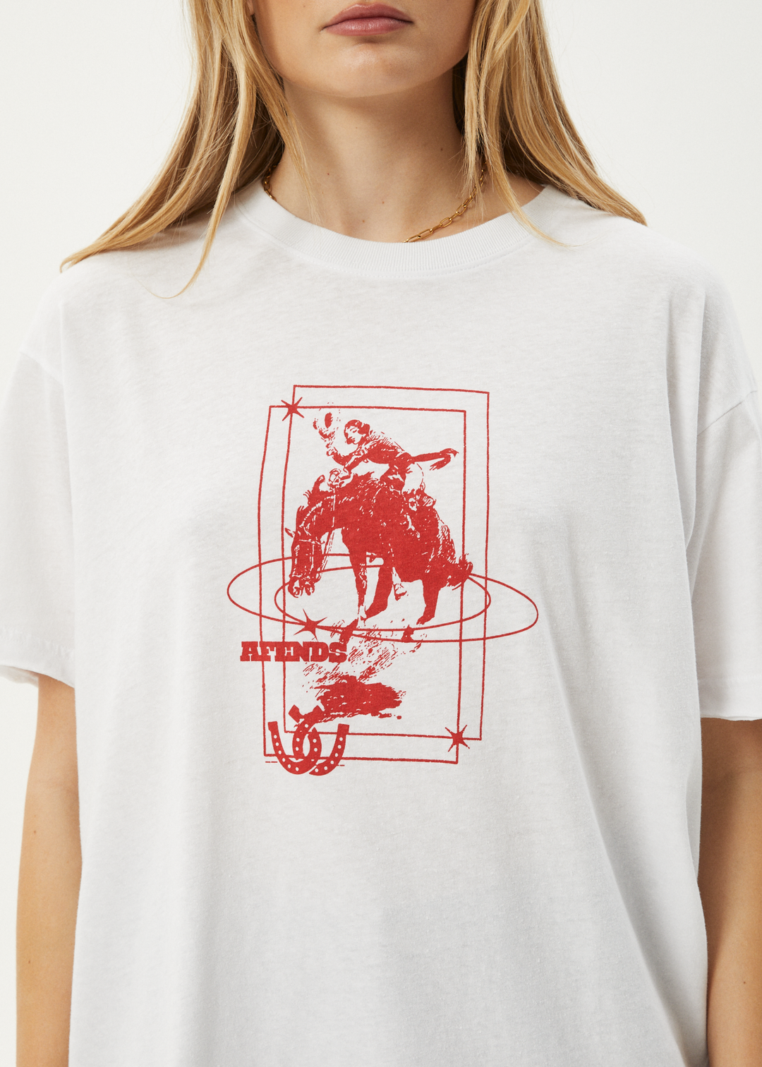 AFENDS Womens Rodeo - Oversized Tee - White 