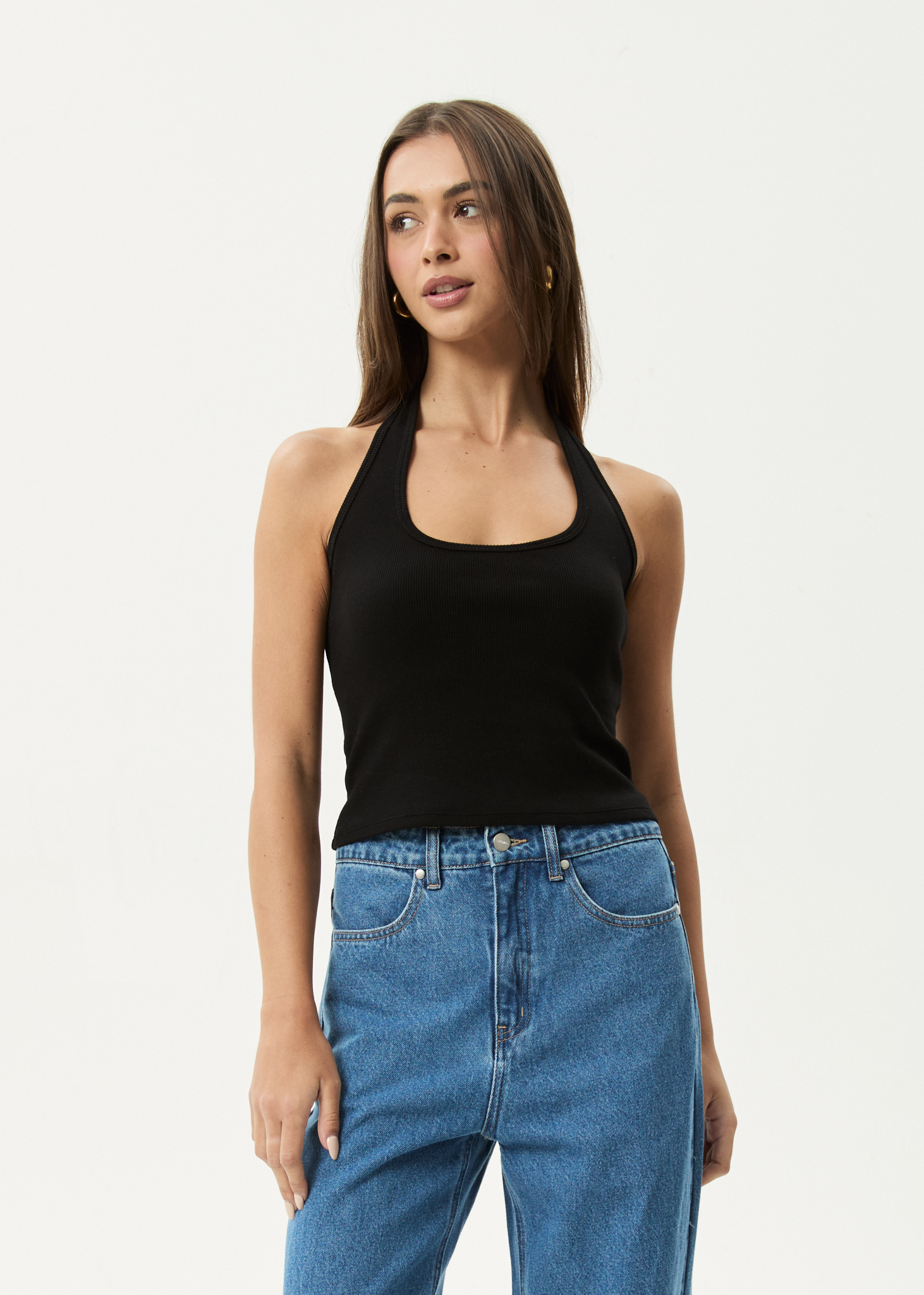 AFENDS Womens Basis - Rib Halter - Black