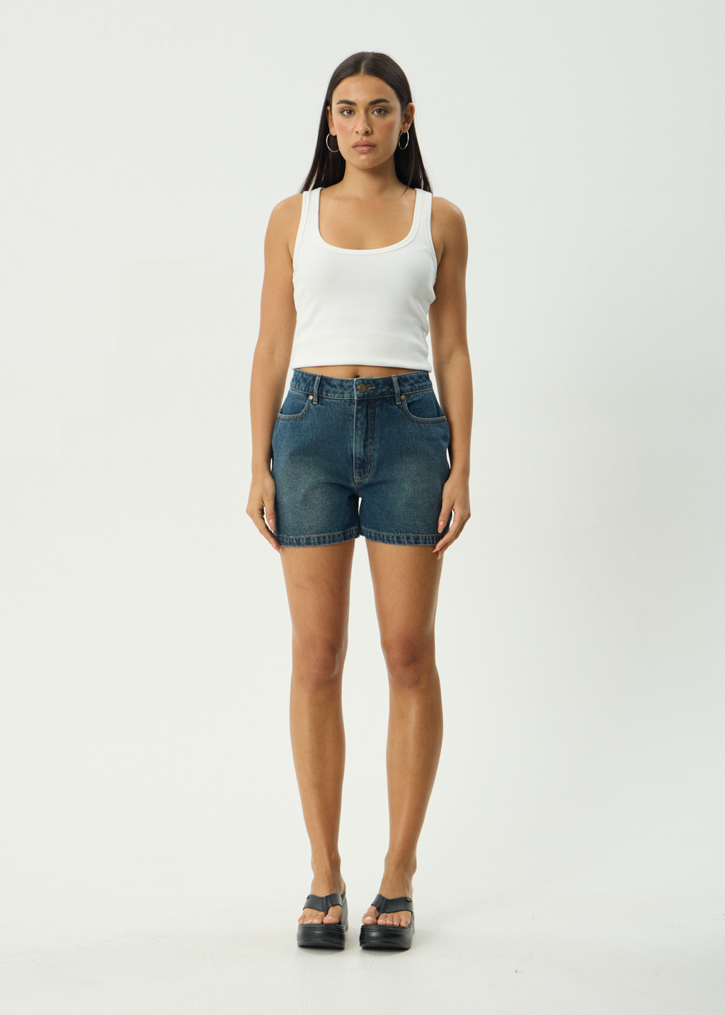 AFENDS Womens Seventy Threes - Denim Short - Vintage Wash