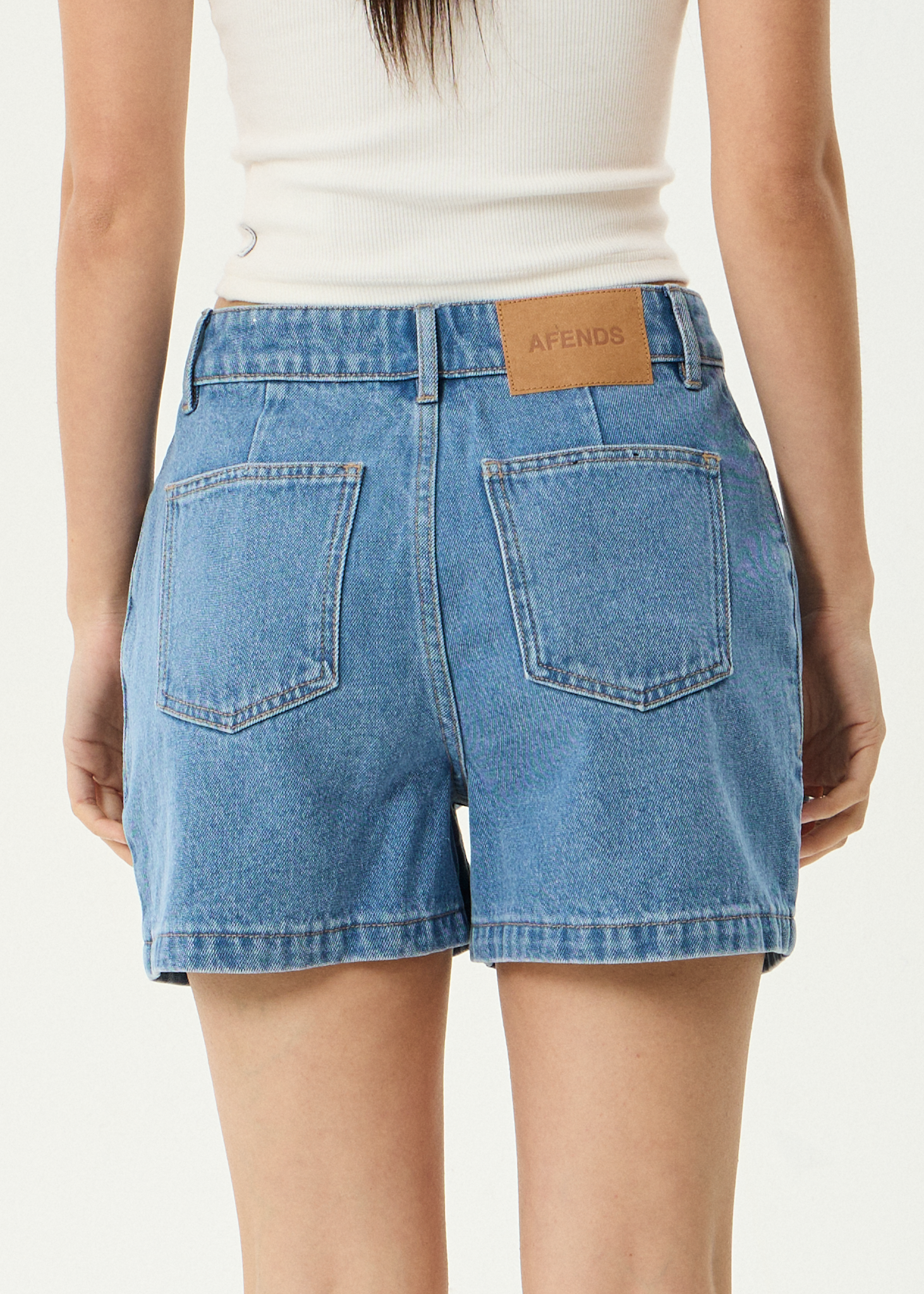 AFENDS Womens Seventy Threes - Denim Short - Worn Blue