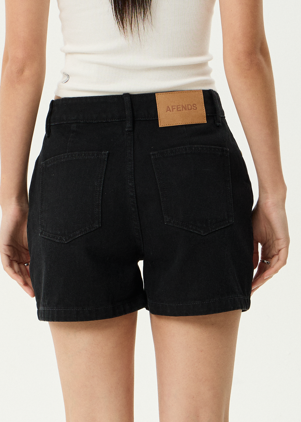 AFENDS Womens Seventy Threes - Denim Short - Washed Black