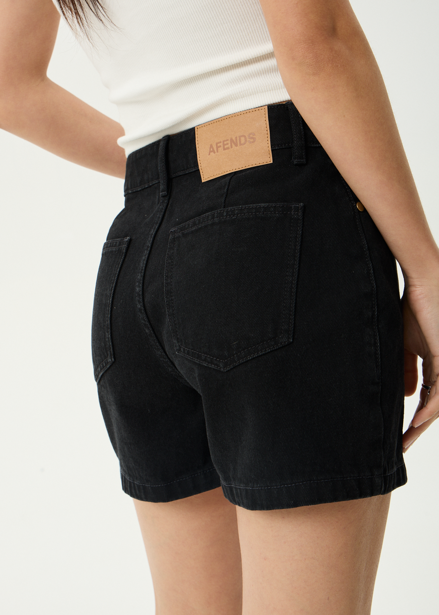 AFENDS Womens Seventy Threes - Denim Short - Washed Black