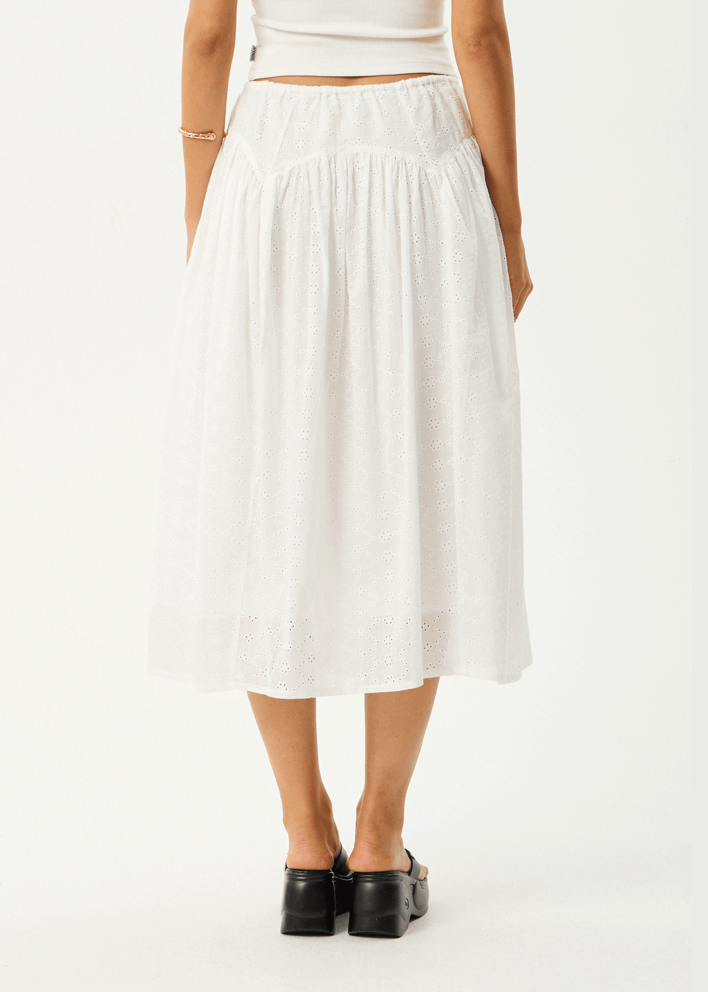 AFENDS Womens Marlow - Midi Skirt - White