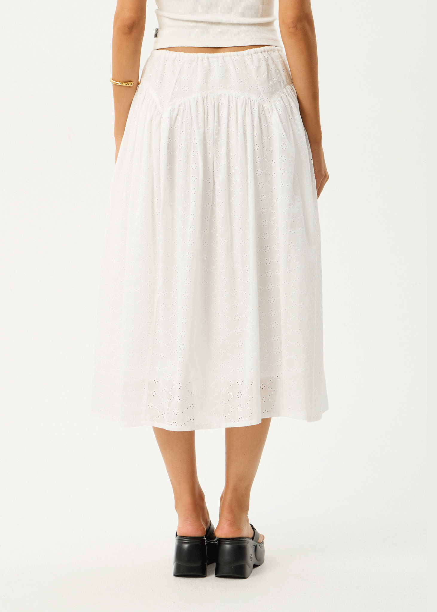 AFENDS Womens Marlow - Midi Skirt - White