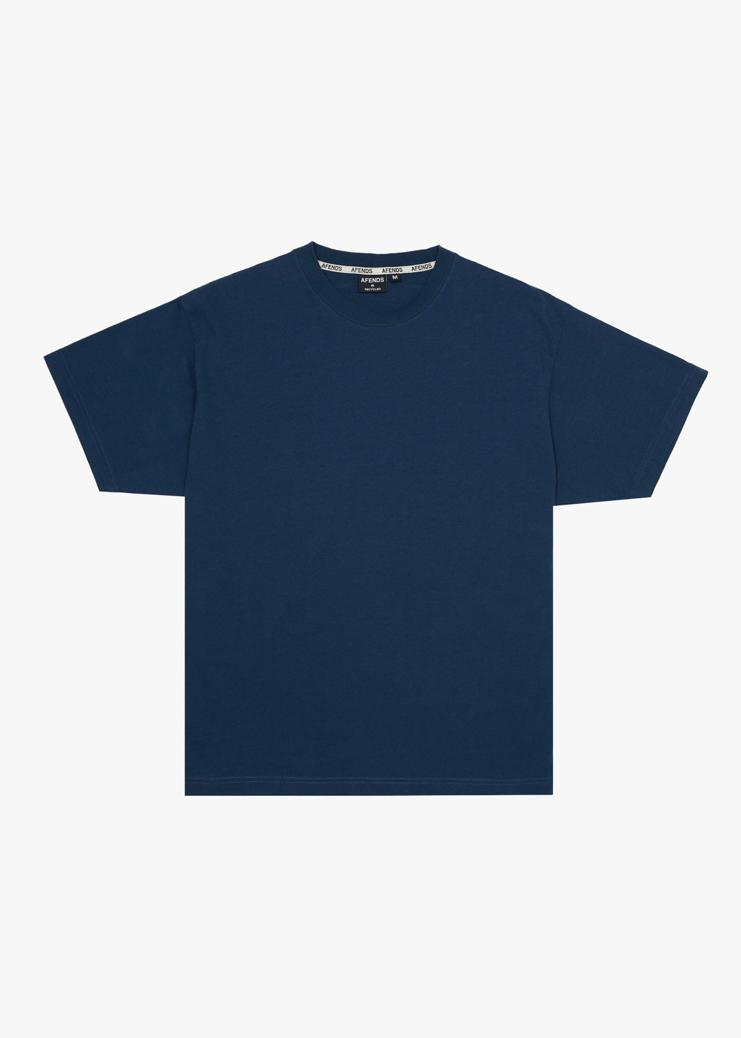 AFENDS Mens Genesis - Heavyweight Boxy Tee - Navy