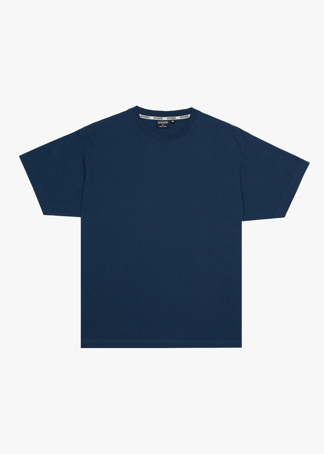 AFENDS Mens Genesis - Heavyweight Boxy Tee - Navy