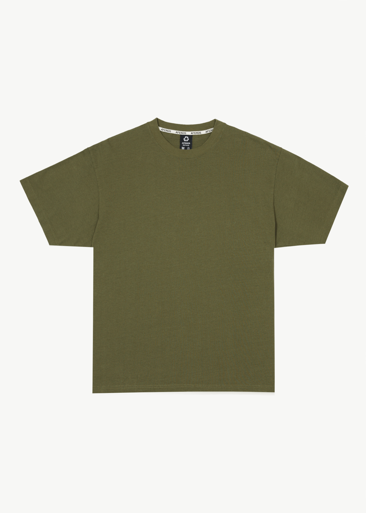 AFENDS Mens Genesis - Heavyweight Boxy Tee - Military