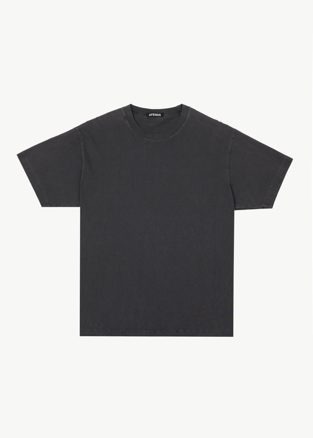 AFENDS Mens Genesis - Heavyweight Boxy Tee - Stone Black