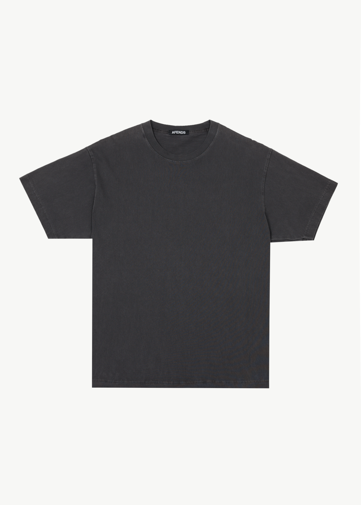 AFENDS Mens Genesis - Heavyweight Boxy Tee - Stone Black