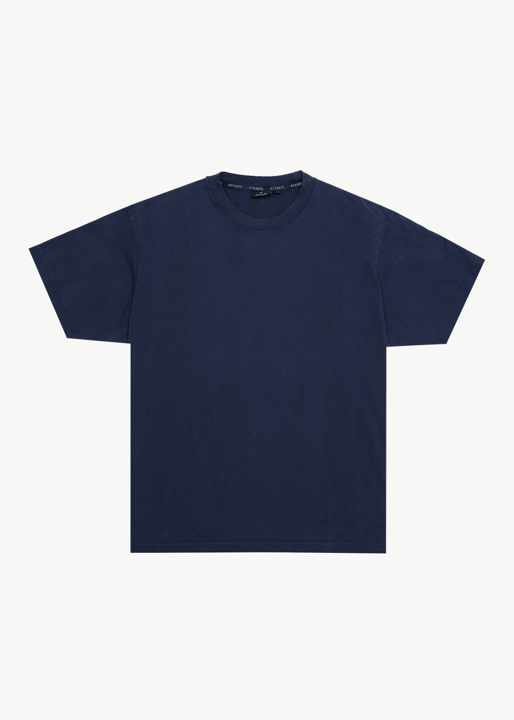 AFENDS Mens Genesis - Heavyweight Boxy Tee - Washed Deep Sea