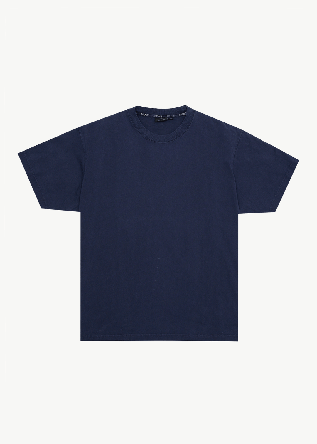 AFENDS Mens Genesis - Heavyweight Boxy Tee - Washed Deep Sea