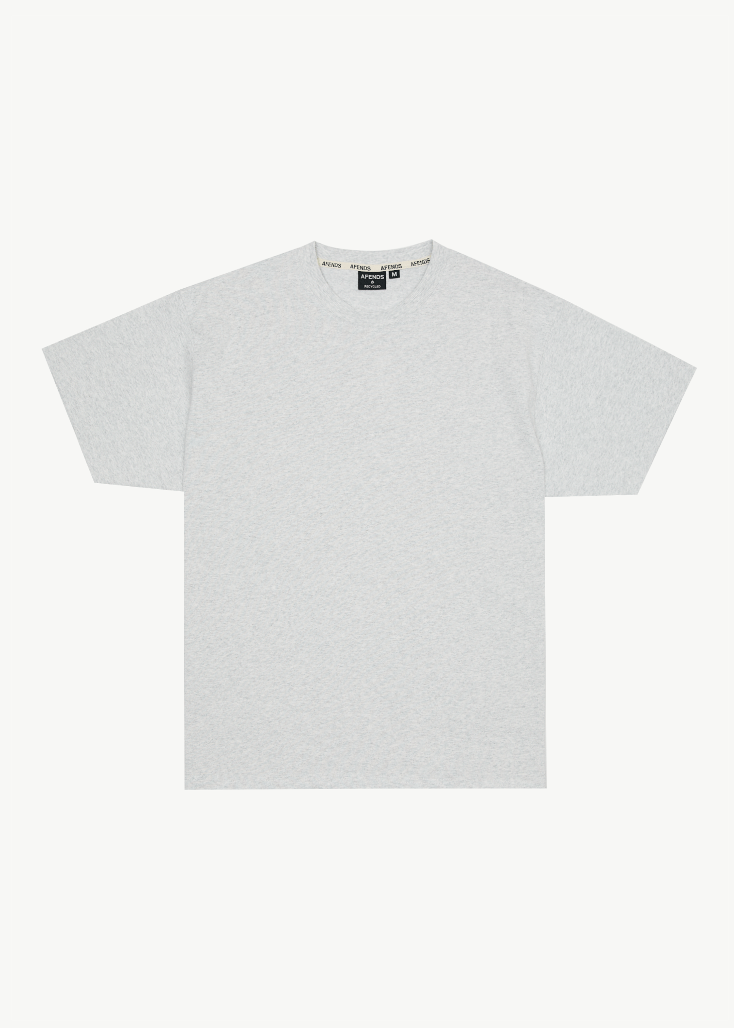 AFENDS Mens Genesis - Heavyweight Boxy Tee - Grey Marle