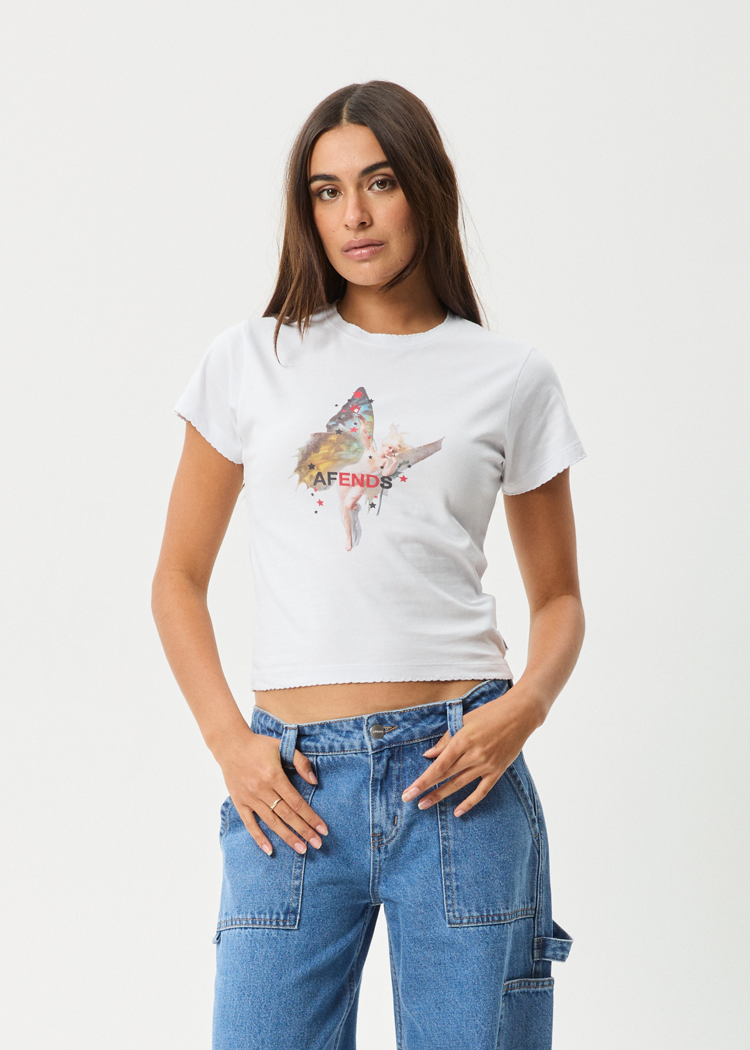 AFENDS Womens Pixie - Baby Tee - White